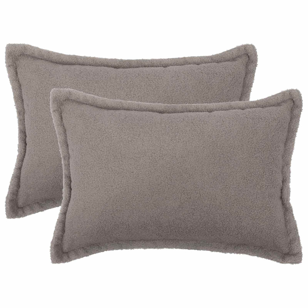 vidaXL Kussensloop 2 pcs HOUTEN Lichtgrijs 50 x 70 cm Bouclé