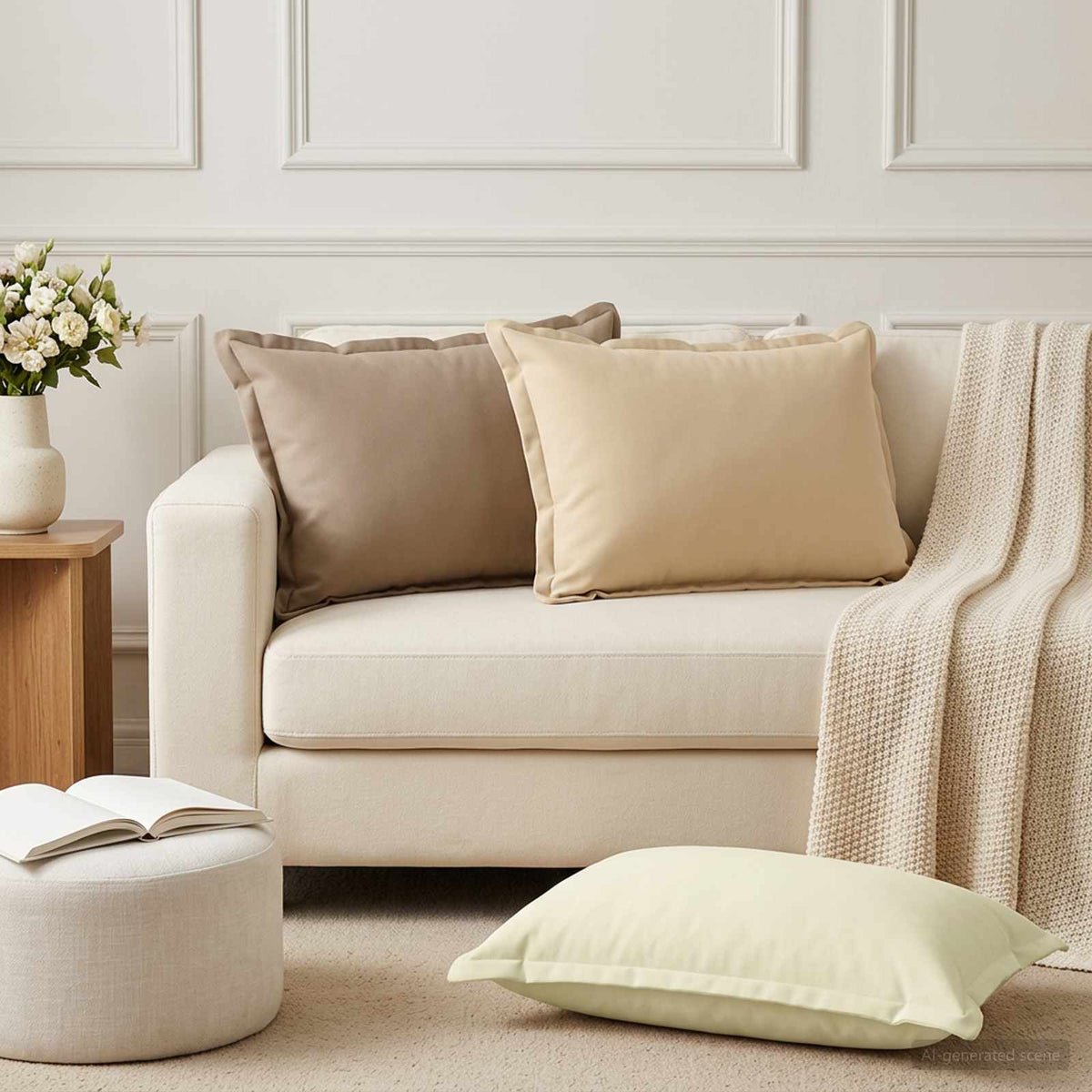 Kussensloop 2 st HOUTEN Beige 50 x 75 cm Polyester is nu te koop bij PeponiXL, paradijselijk wonen!