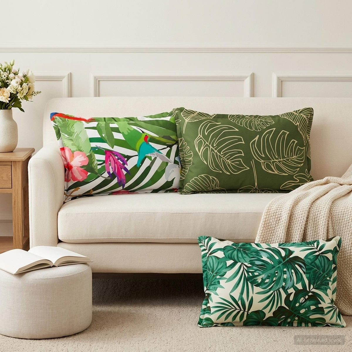 Kussen Blad met kussen HOUTEN 2 st Bladpatroon Polyester is nu te koop bij PeponiXL, paradijselijk wonen!