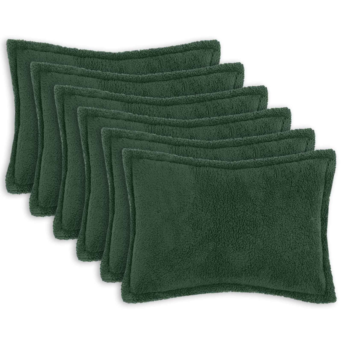 Kussensloop 6 pcs HOUTEN Donkergroen 50 x 70 cm Bouclé is nu te koop bij PeponiXL, paradijselijk wonen!