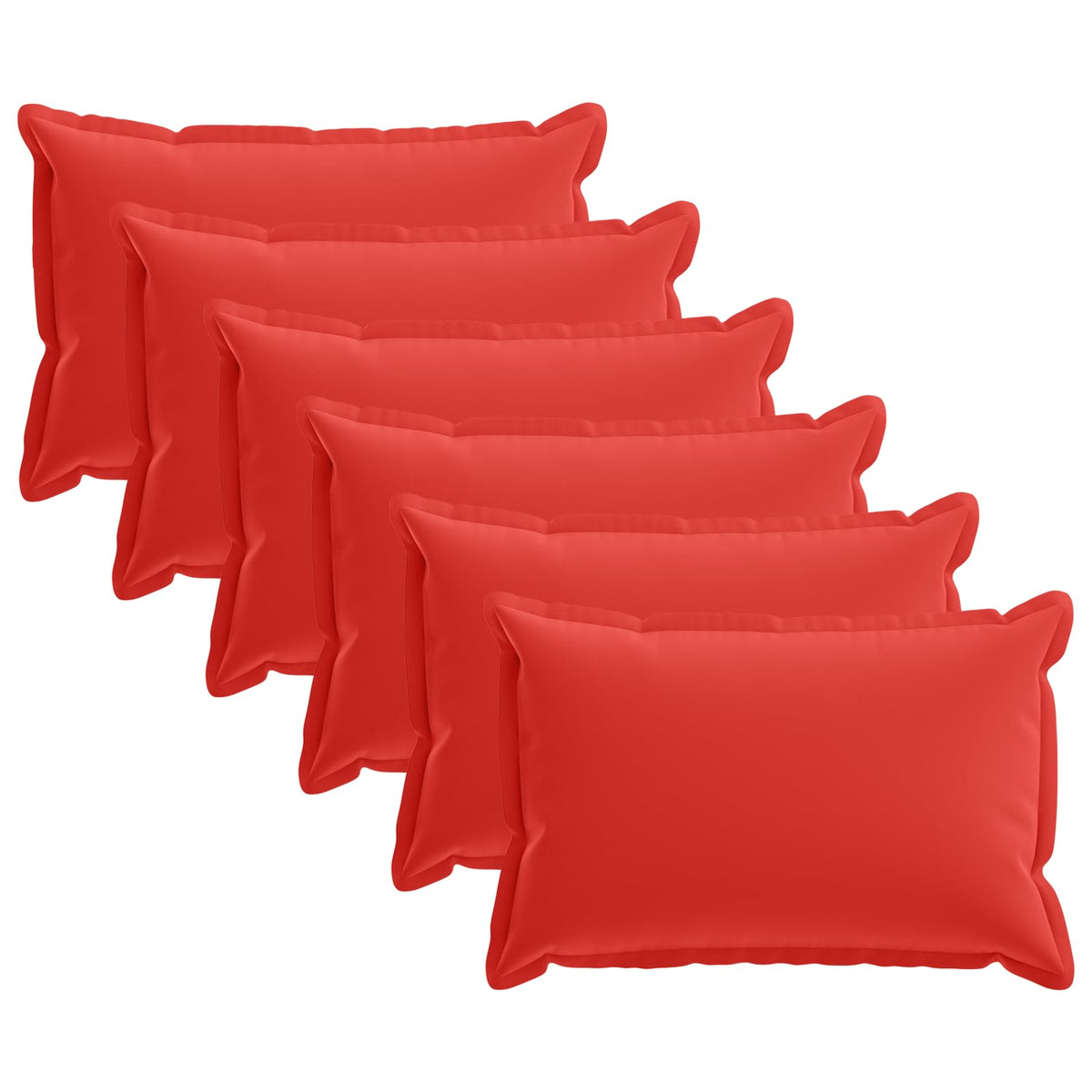 Kussensloop 6 st HOUTEN Rood 50 x 75 cm Polyester is nu te koop bij PeponiXL, paradijselijk wonen!