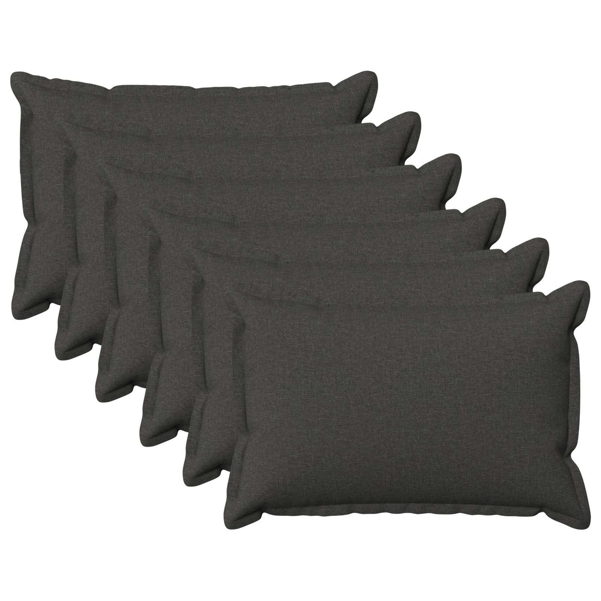 Kussensloop 6 pcs HOUTEN Donkergrijs 50 x 80 cm Faux Linnen is nu te koop bij PeponiXL, paradijselijk wonen!