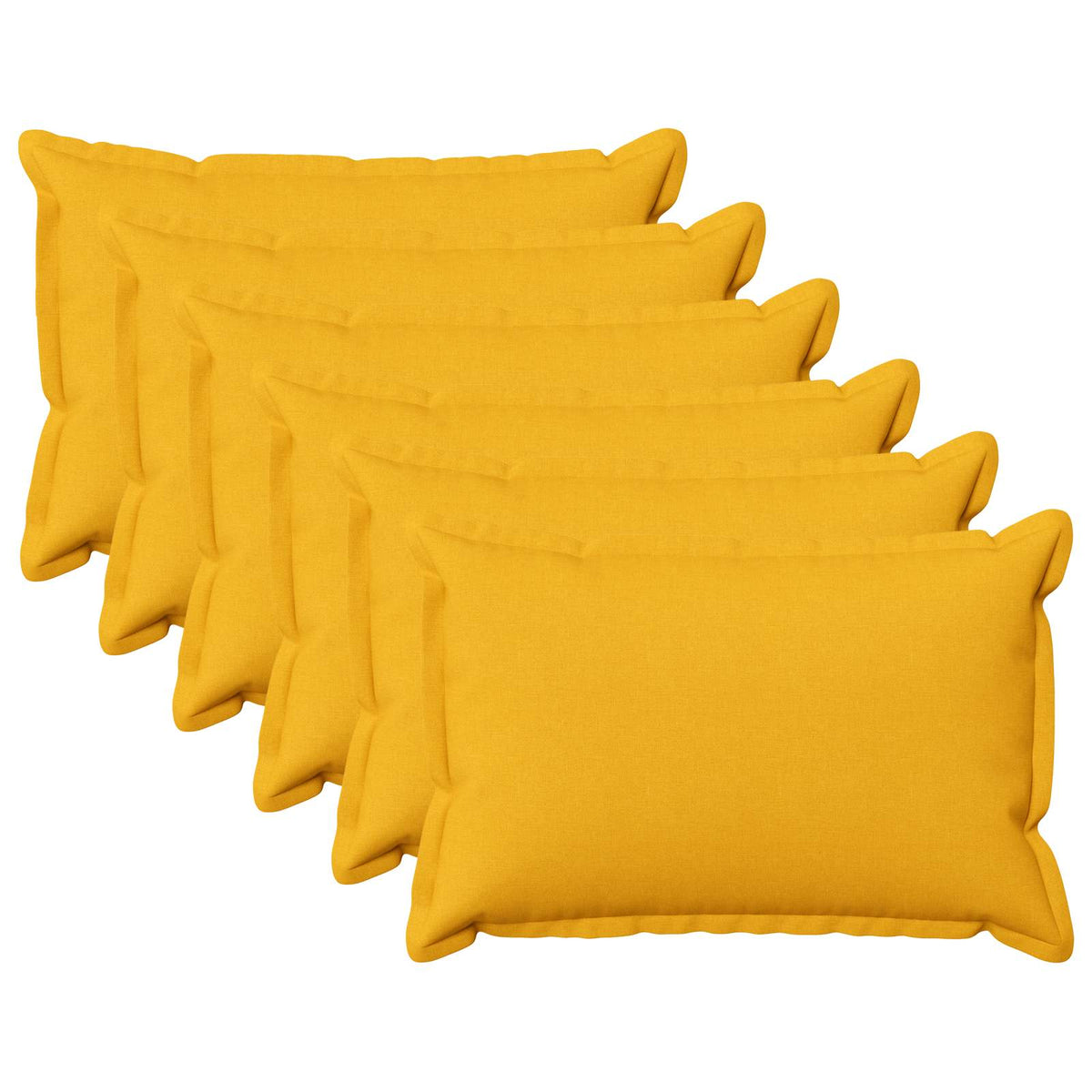 Kussensloop 6 pcs HOUTEN Lichtgeel 50 x 80 cm Faux Linnen is nu te koop bij PeponiXL, paradijselijk wonen!