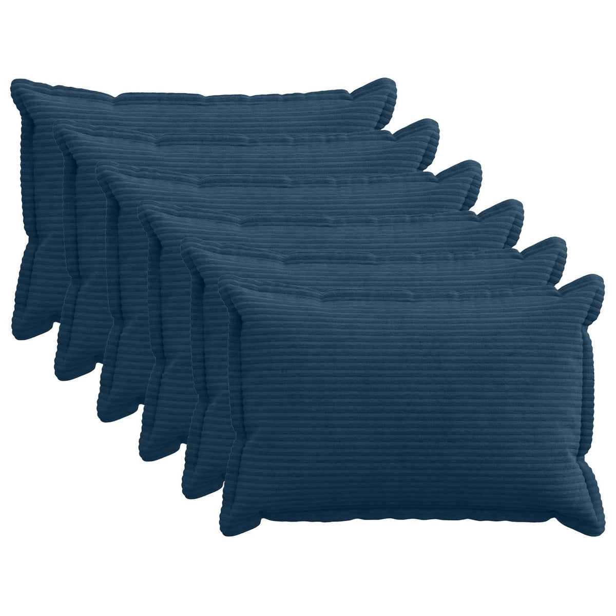 Kussensloop 6 st HOUTEN Marineblauw 50 x 80 cm corduroy is nu te koop bij PeponiXL, paradijselijk wonen!