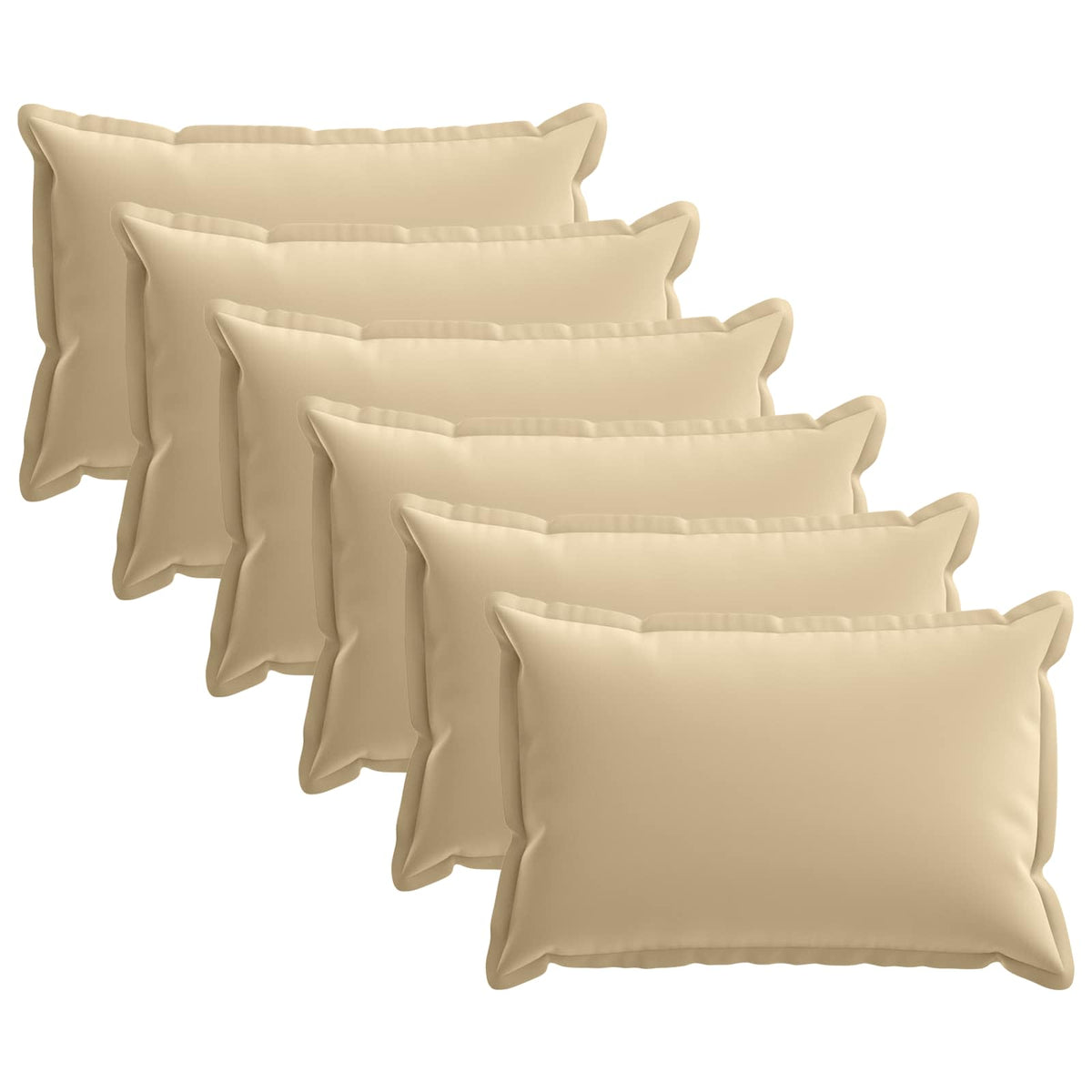 Kussensloop 6 st HOUTEN Beige 50 x 80 cm Polyester is nu te koop bij PeponiXL, paradijselijk wonen!