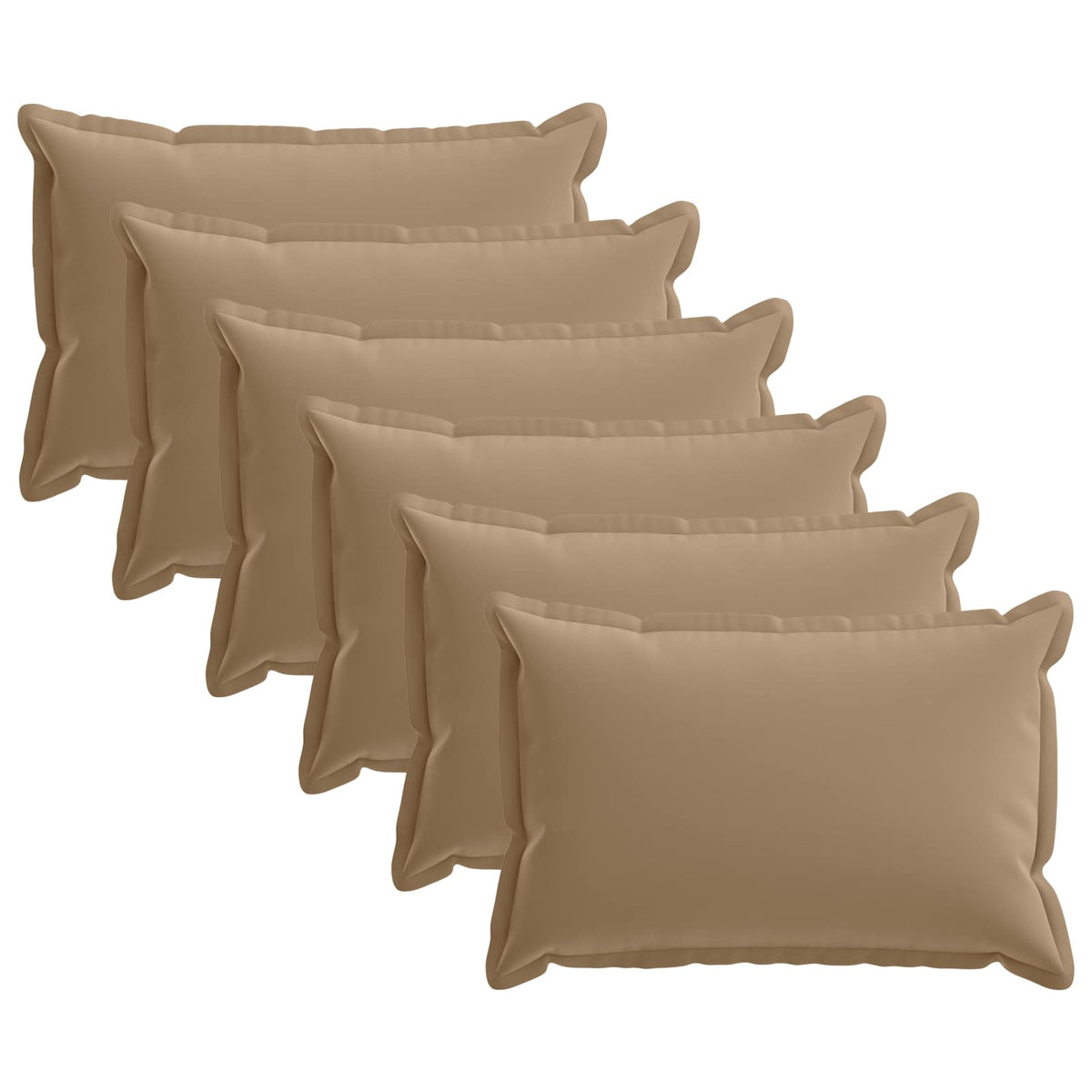 Kussensloop 6 st HOUTEN Taupe 50 x 80 cm Polyester is nu te koop bij PeponiXL, paradijselijk wonen!