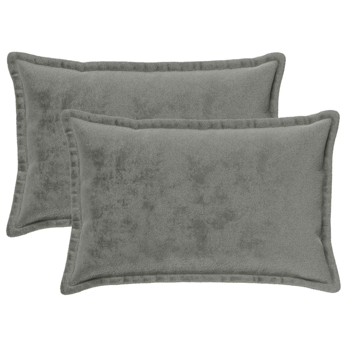 vidaXL Kussensloop 2 pcs HOUTEN Donkergrijs 50 x 80 cm Flanel