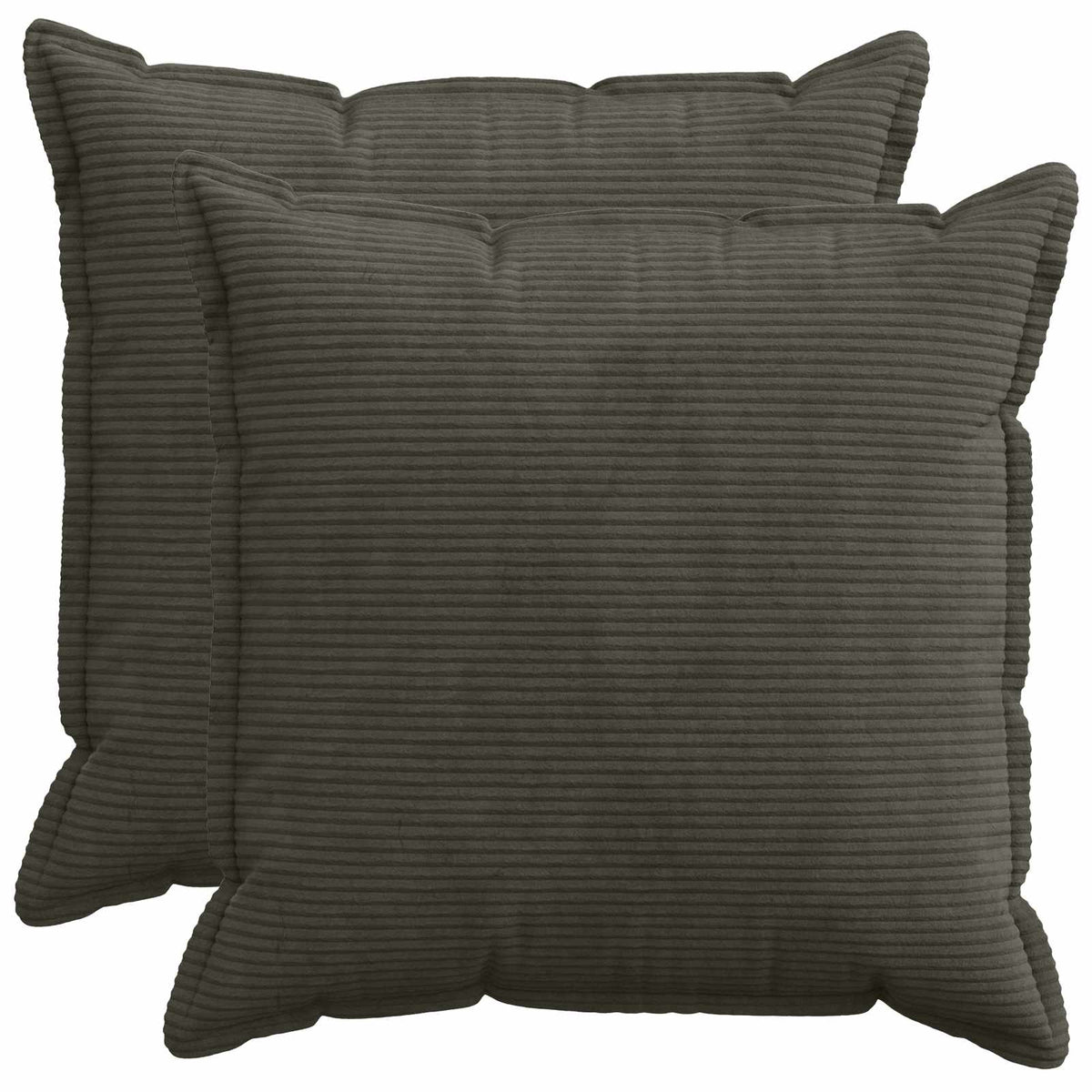 vidaXL Kussensloop 2 st HOUTEN Antraciet 55 x 55 cm corduroy