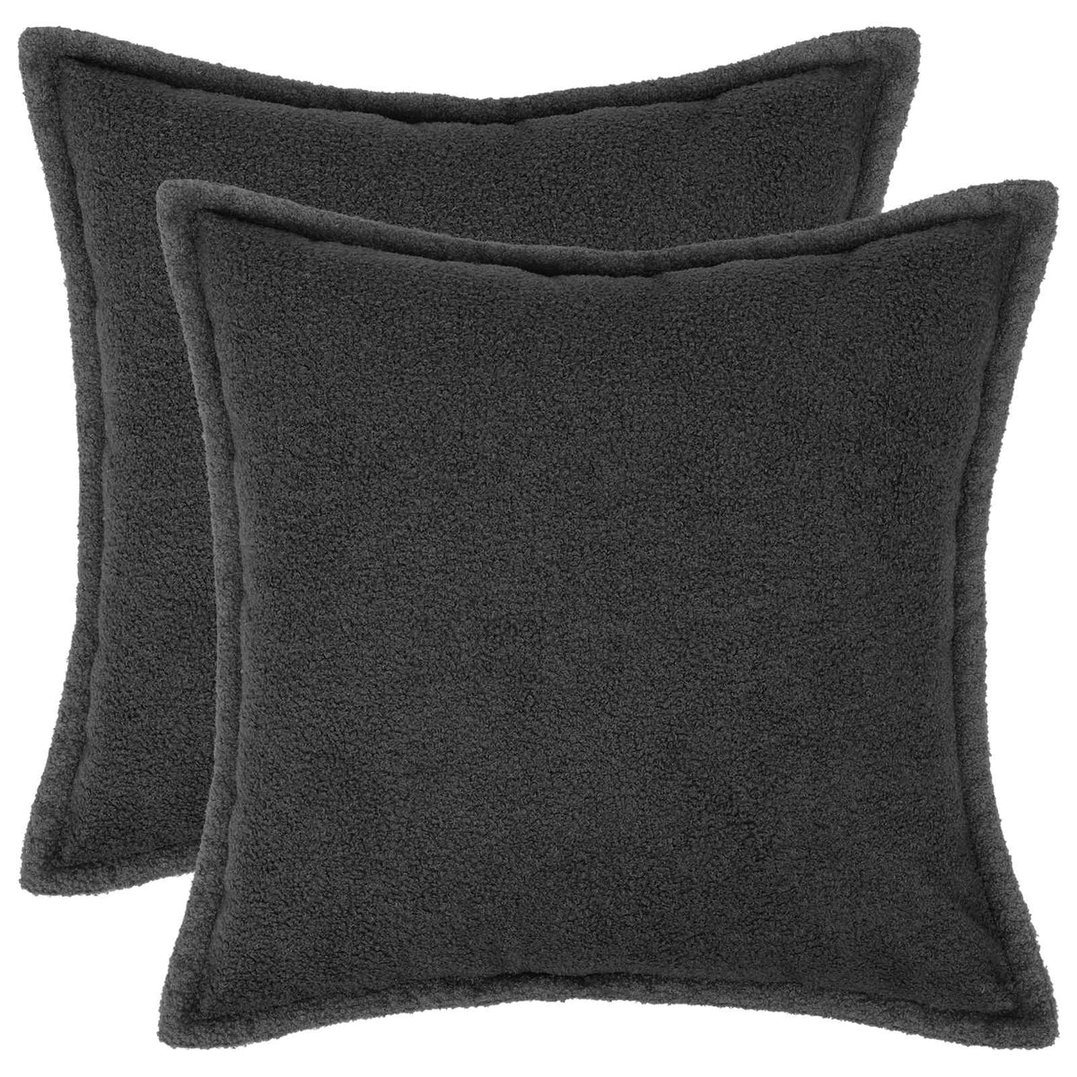 vidaXL Kussensloop 2 pcs HOUTEN Donkergrijs 55 x 55 cm Bouclé