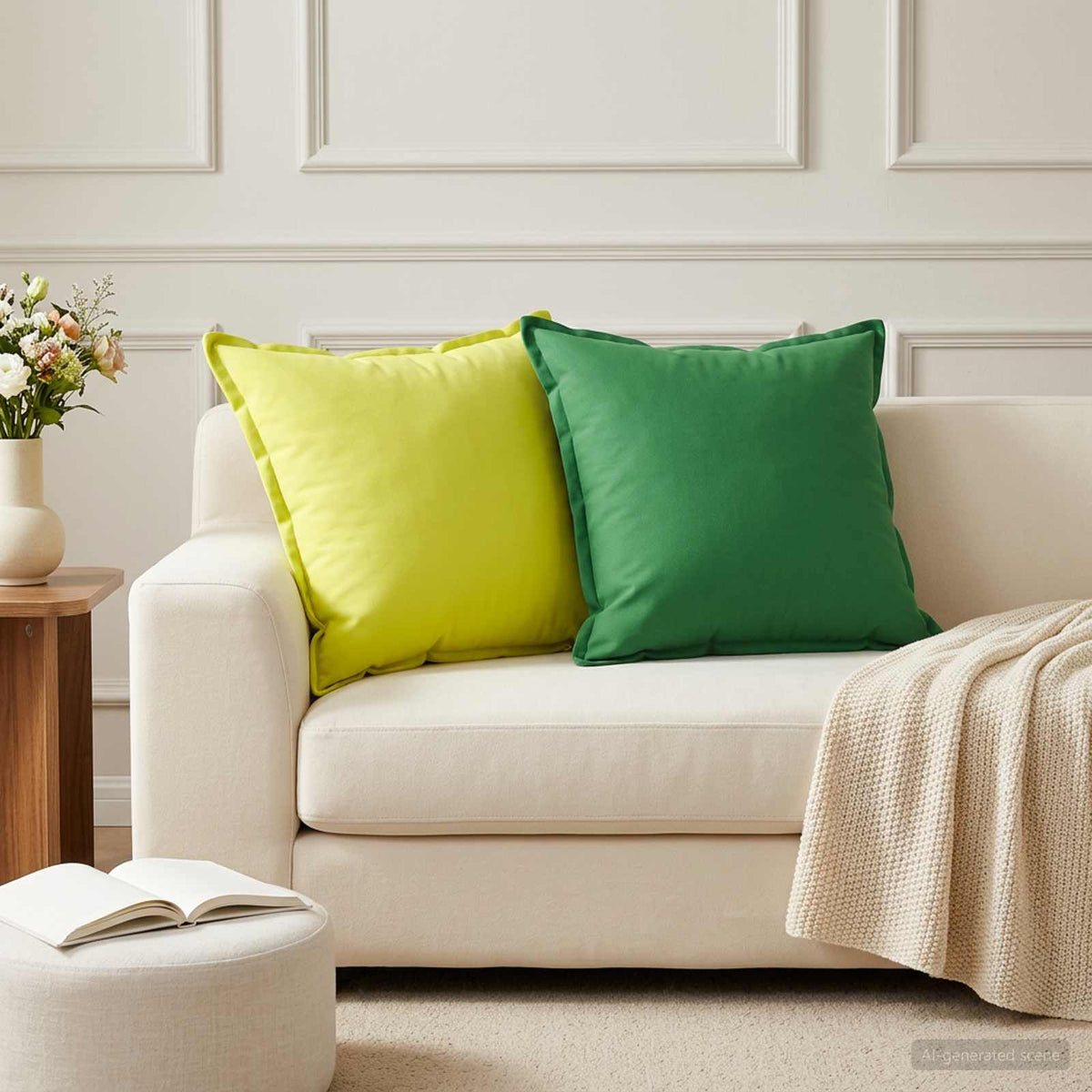 Kussen met kussen HOUTEN 2 st Helder groen Polyester is nu te koop bij PeponiXL, paradijselijk wonen!