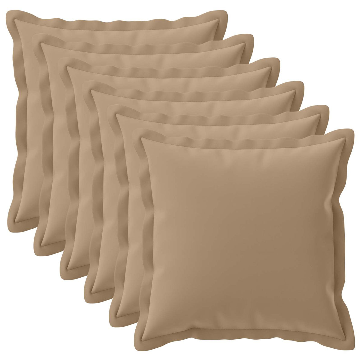 Kussensloop 6 st HOUTEN Taupe 55 x 55 cm Polyester is nu te koop bij PeponiXL, paradijselijk wonen!