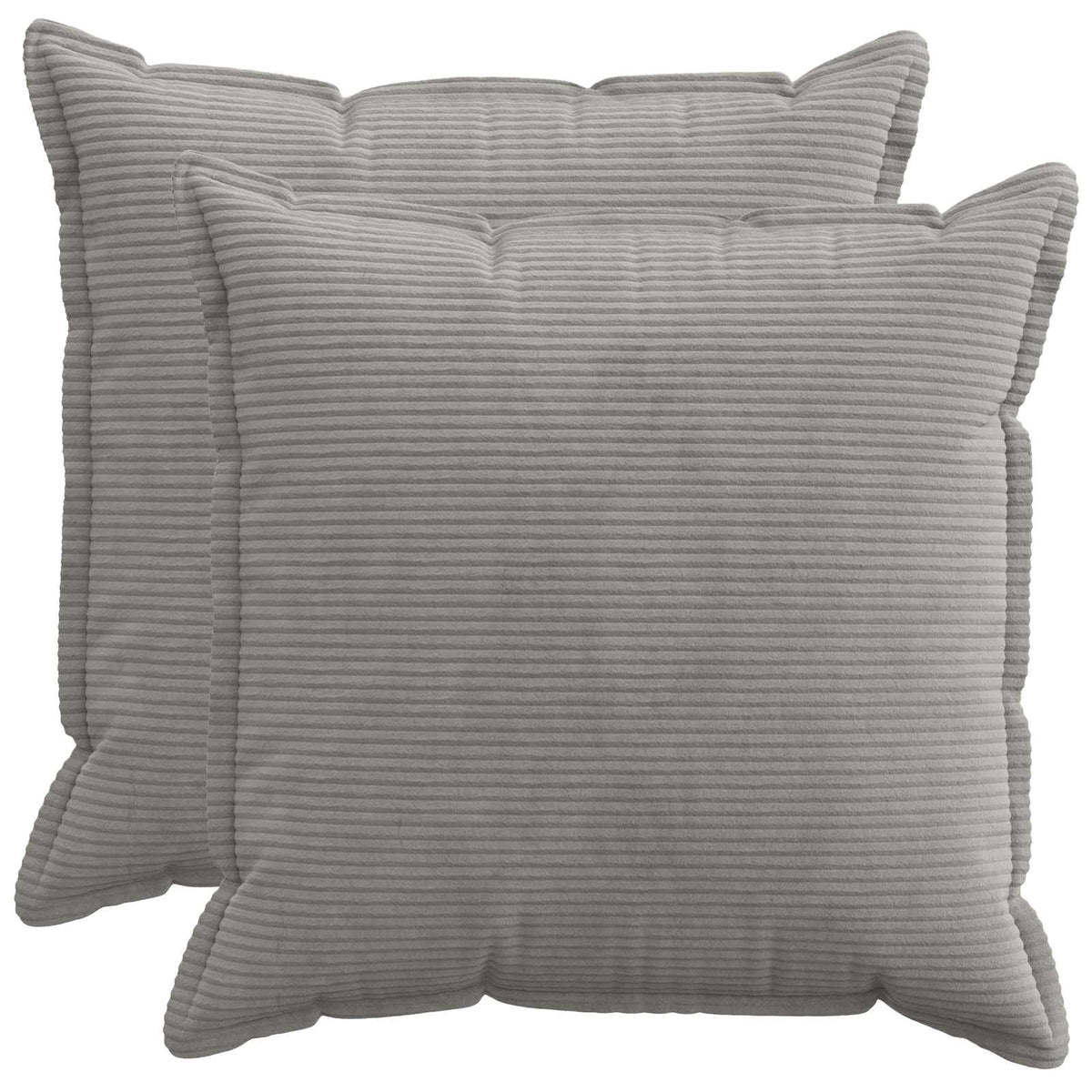 vidaXL Kussensloop 2 st HOUTEN Lichtgrijs 60 x 60 cm corduroy