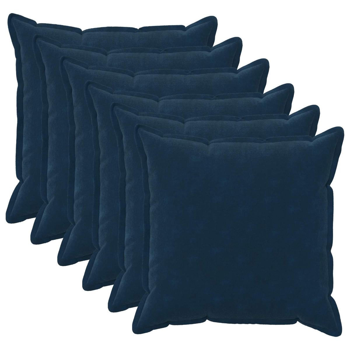 vidaXL Kussensloop 6 pcs HOUTEN Blauw 60 x 60 cm Microfiber Fleece