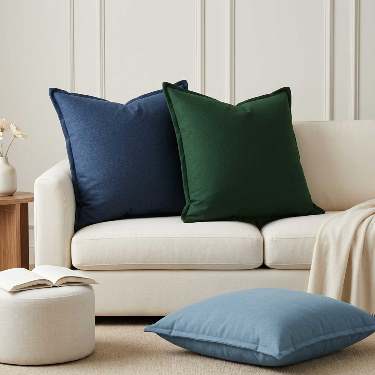 Kussen met kussen HOUTEN 2 st Blauw Faux Linnen is nu te koop bij PeponiXL, paradijselijk wonen!