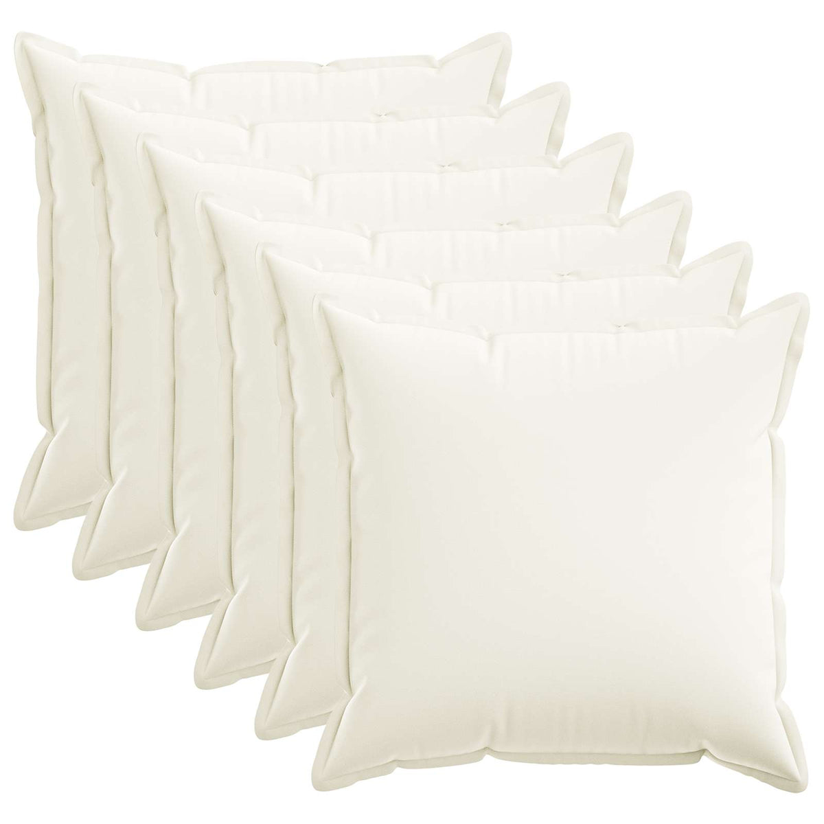 vidaXL Kussensloop 6 pcs HOUTEN Wit 65 x 65 cm Faux Linnen