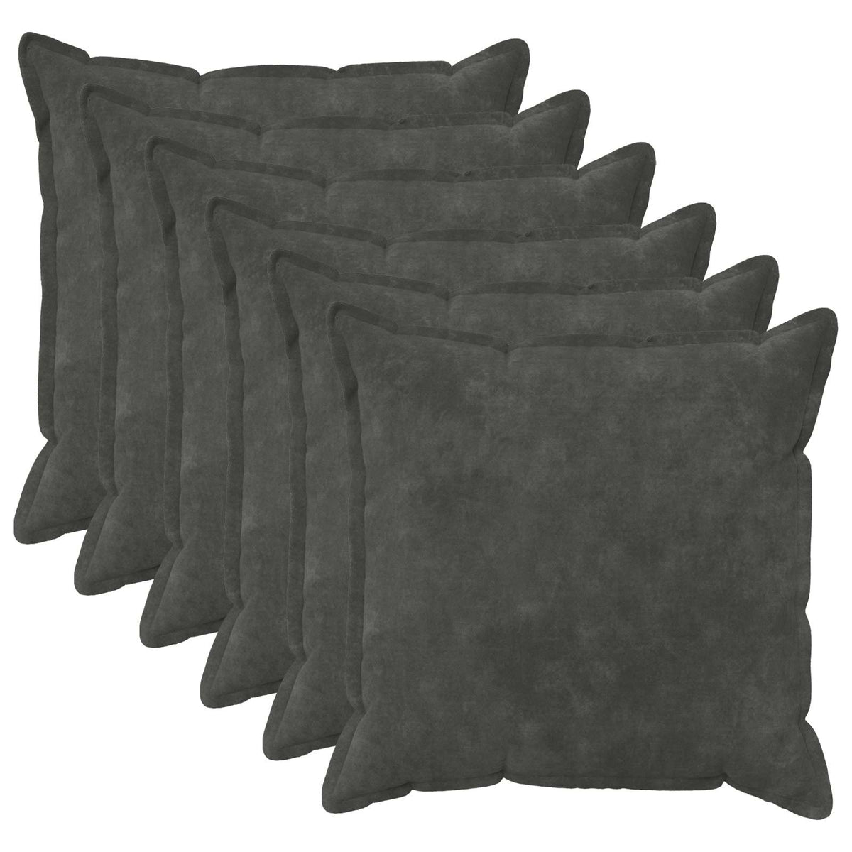 vidaXL Kussensloop 6 pcs HOUTEN Antracietkleurig 65 x 65 cm