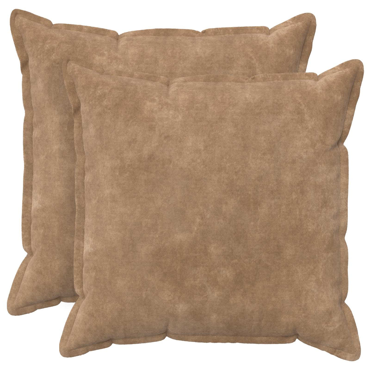 vidaXL Kussensloop 2 pcs HOUTEN Taupe 65 x 65 cm Microfiber Fleece