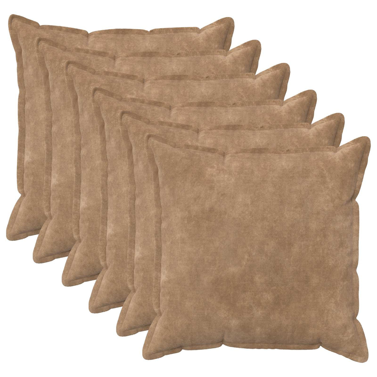 Kussensloop 6 pcs HOUTEN Taupe 65 x 65 cm Microfiber Fleece is nu te koop bij PeponiXL, paradijselijk wonen!