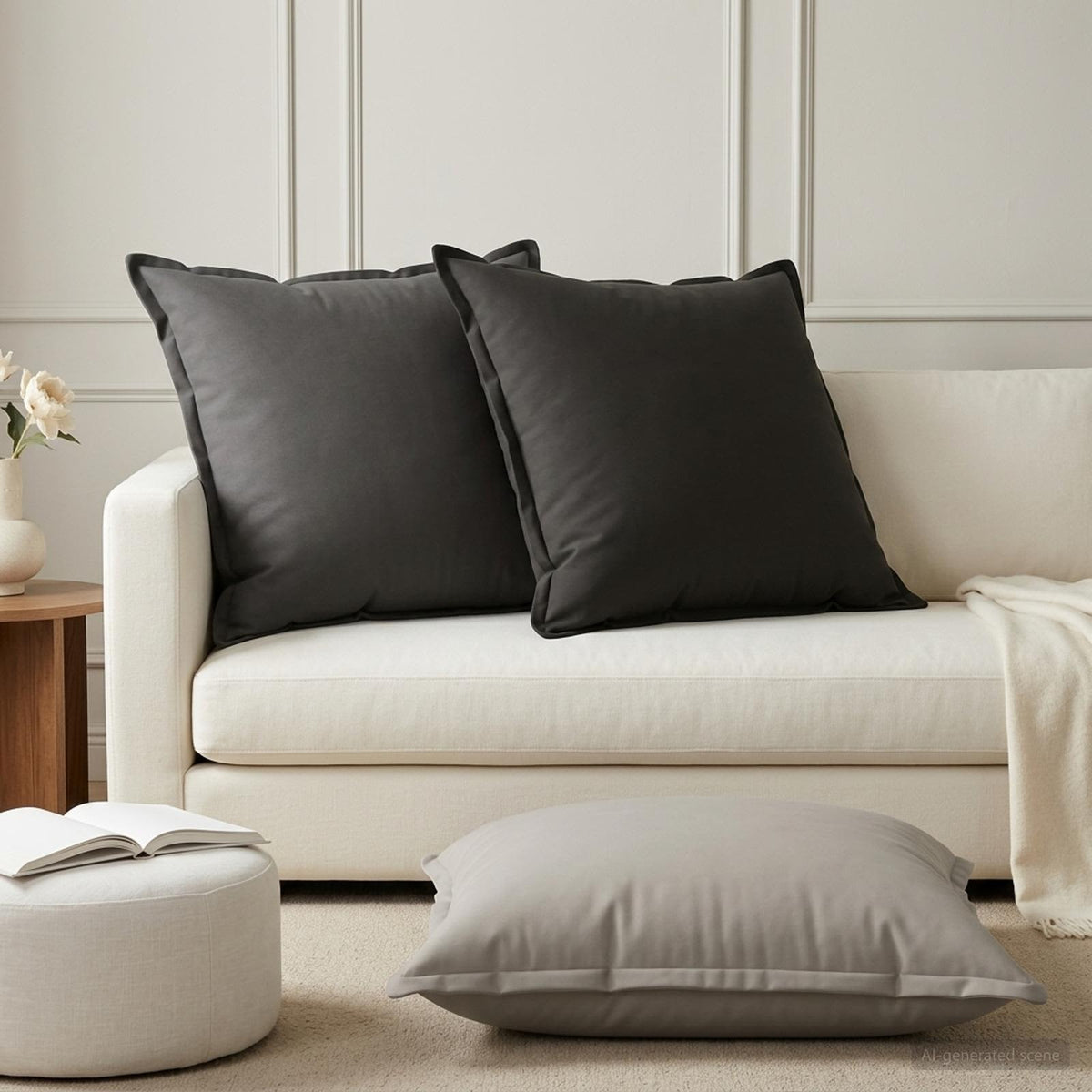 Kussen met kussen HOUTEN 2 st Zwart Polyester is nu te koop bij PeponiXL, paradijselijk wonen!