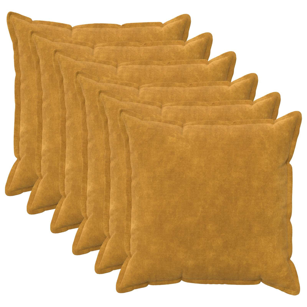 vidaXL Kussensloop 6 pcs HOUTEN Geel 70 x 70 cm Microfiber Fleece