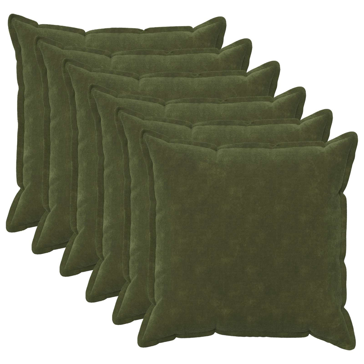 vidaXL Kussensloop 6 pcs HOUTEN Groen 70 x 70 cm Microfiber Fleece