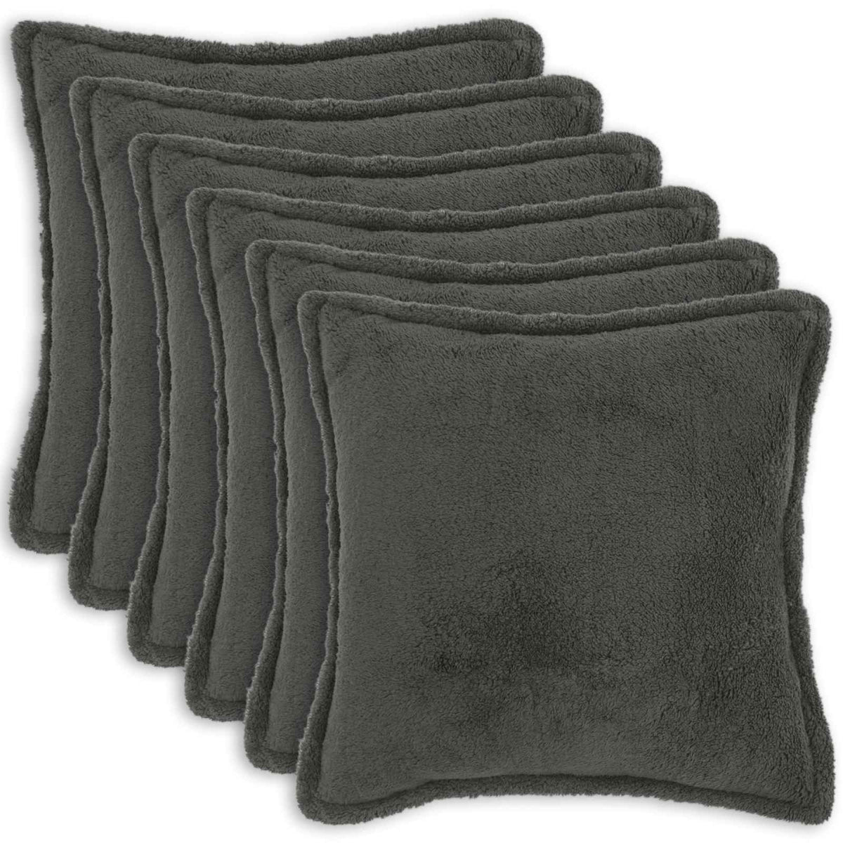 Kussensloop 6 pcs HOUTEN Donkergrijs 70 x 70 cm Bouclé is nu te koop bij PeponiXL, paradijselijk wonen!
