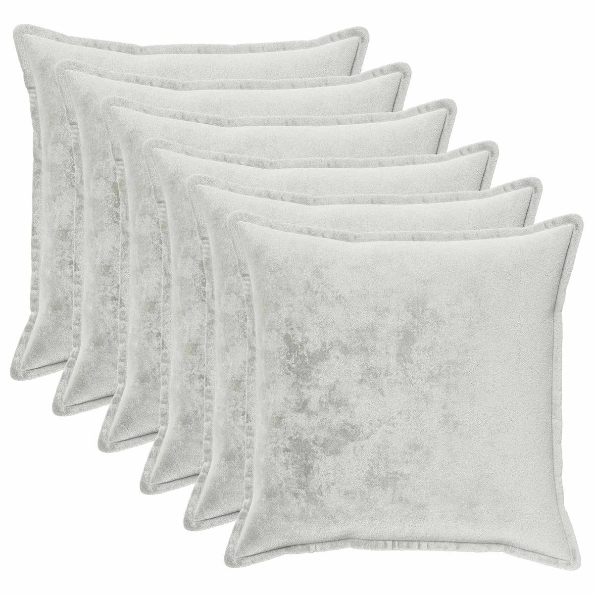 vidaXL Kussensloop 6 pcs HOUTEN Lichtgrijs 70 x 70 cm Flanel