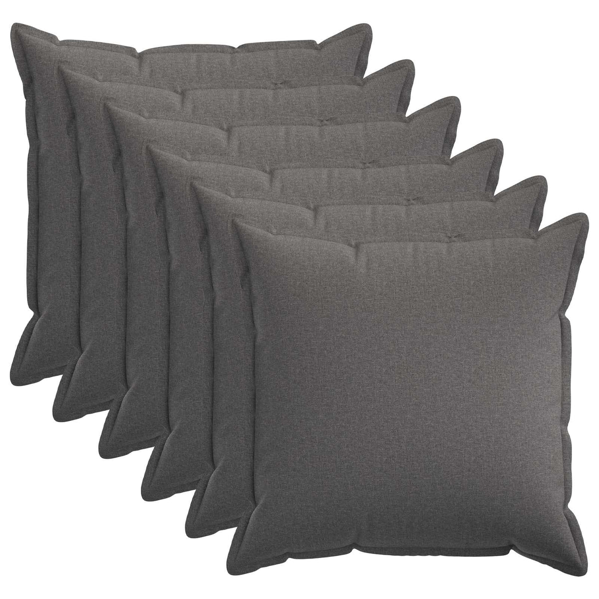 Kussensloop 6 pcs HOUTEN Lichtgrijs 80 x 80 cm Faux Linnen is nu te koop bij PeponiXL, paradijselijk wonen!