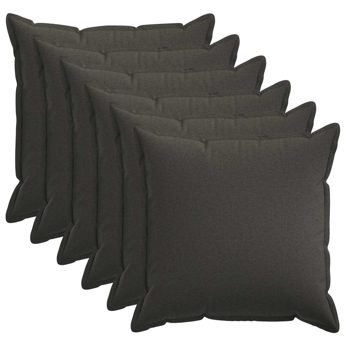 Kussensloop 6 pcs HOUTEN Donkergrijs 80 x 80 cm Faux Linnen is nu te koop bij PeponiXL, paradijselijk wonen!