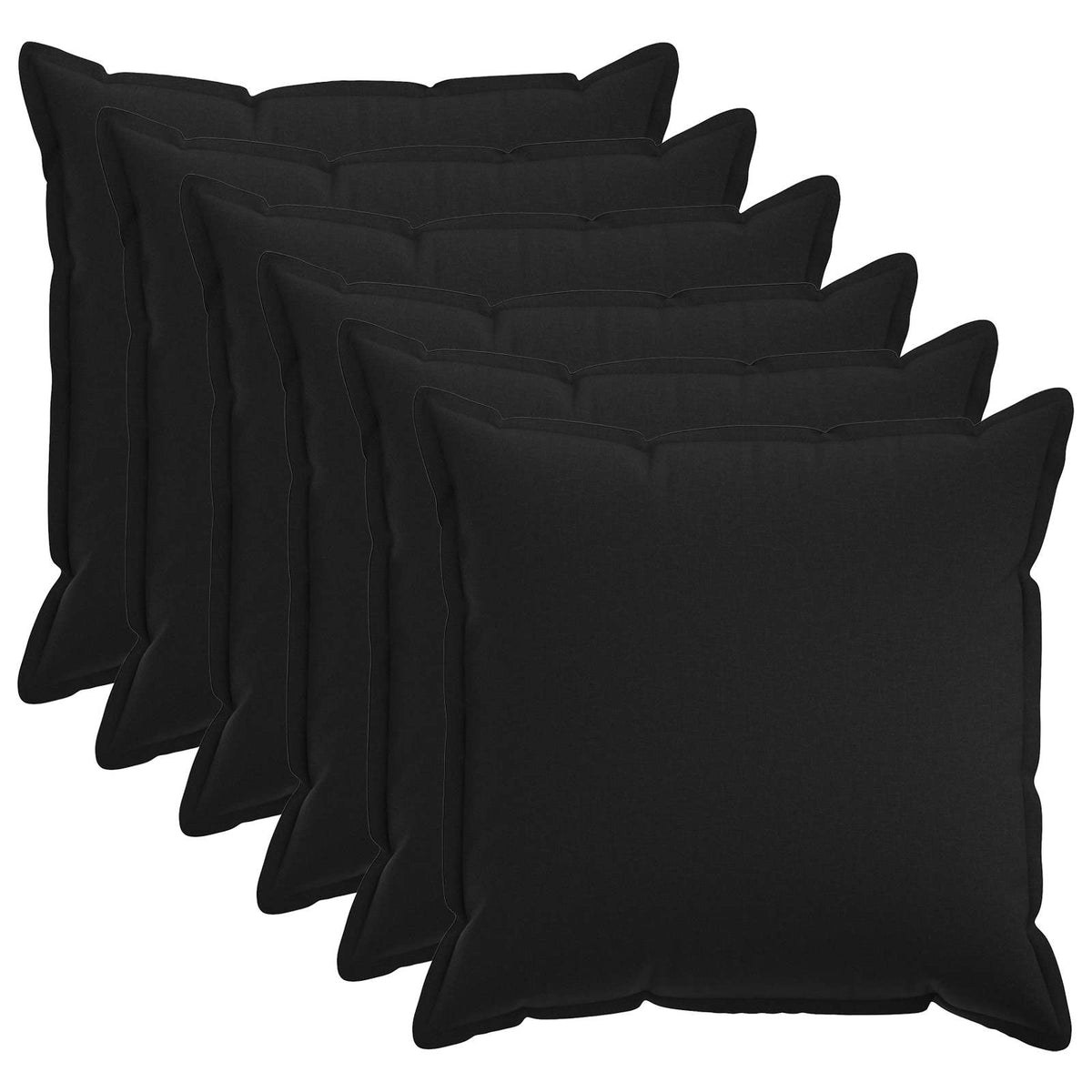 vidaXL Kussensloop 6 pcs HOUTEN Zwart 80 x 80 cm Faux Linnen