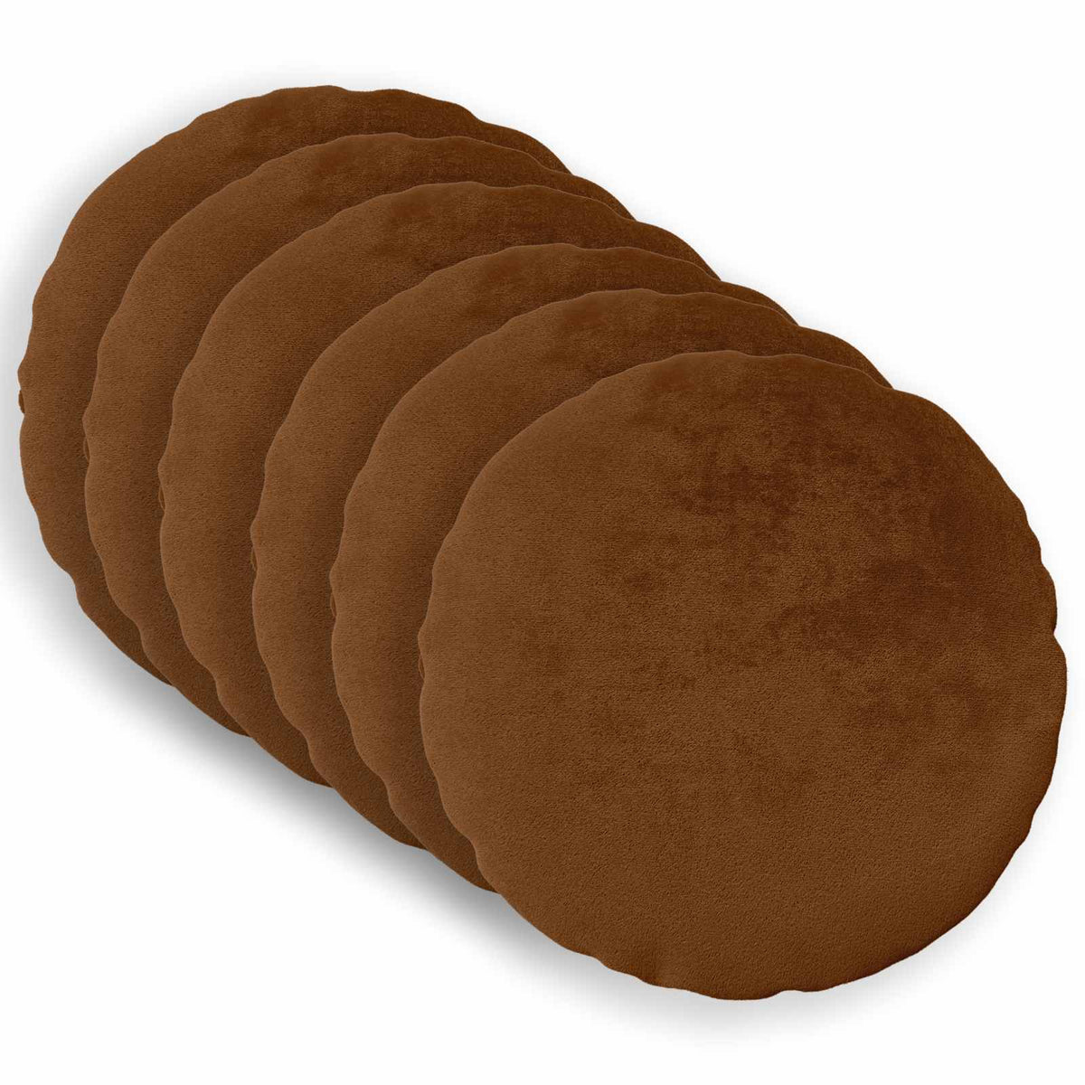 vidaXL Kussensloop 6 pcs HEERLEN Licht Bruin Ø 30 cm Flanel