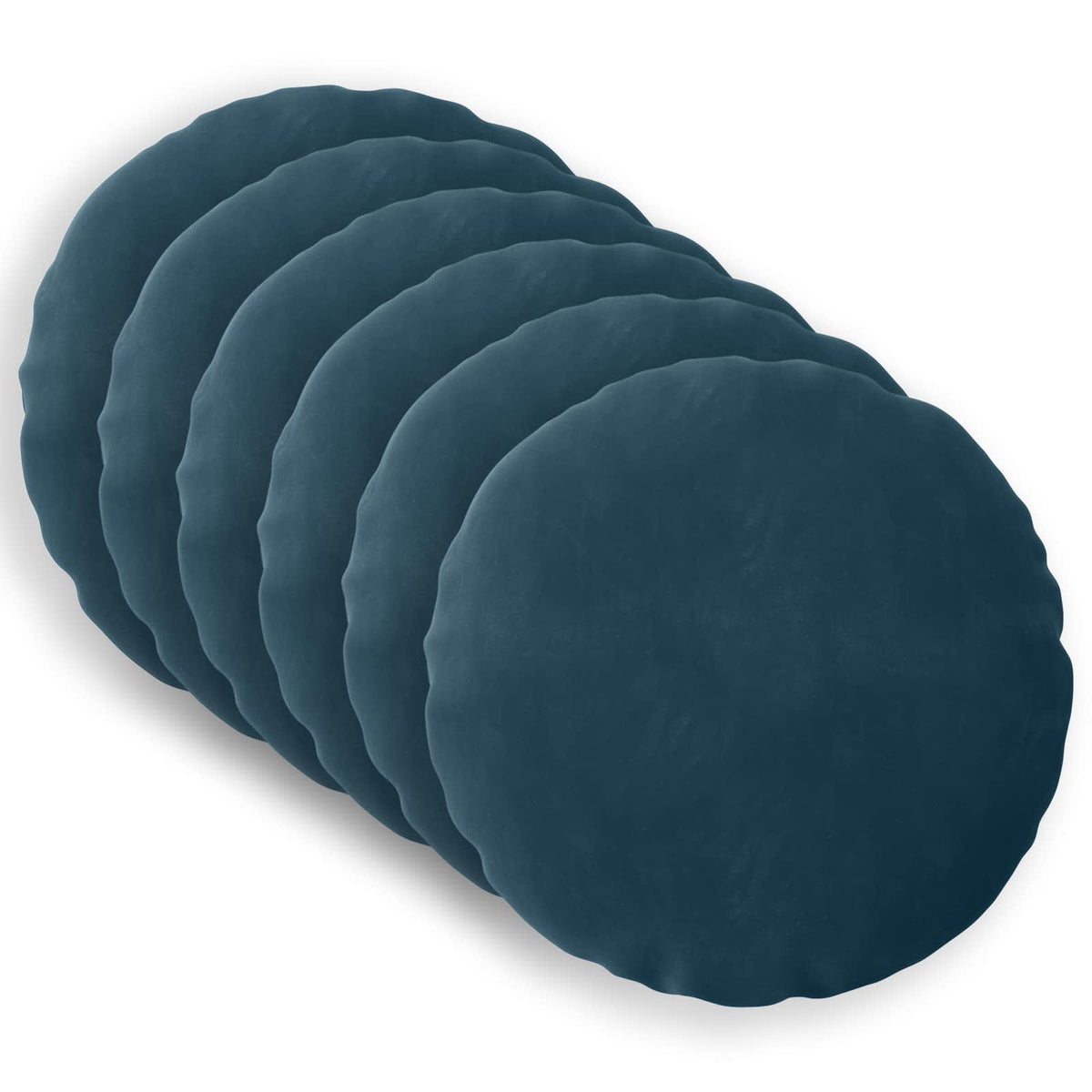 Kussensloop 6 pcs HEERLEN Blauw Ø 40 cm Fluweel is nu te koop bij PeponiXL, paradijselijk wonen!