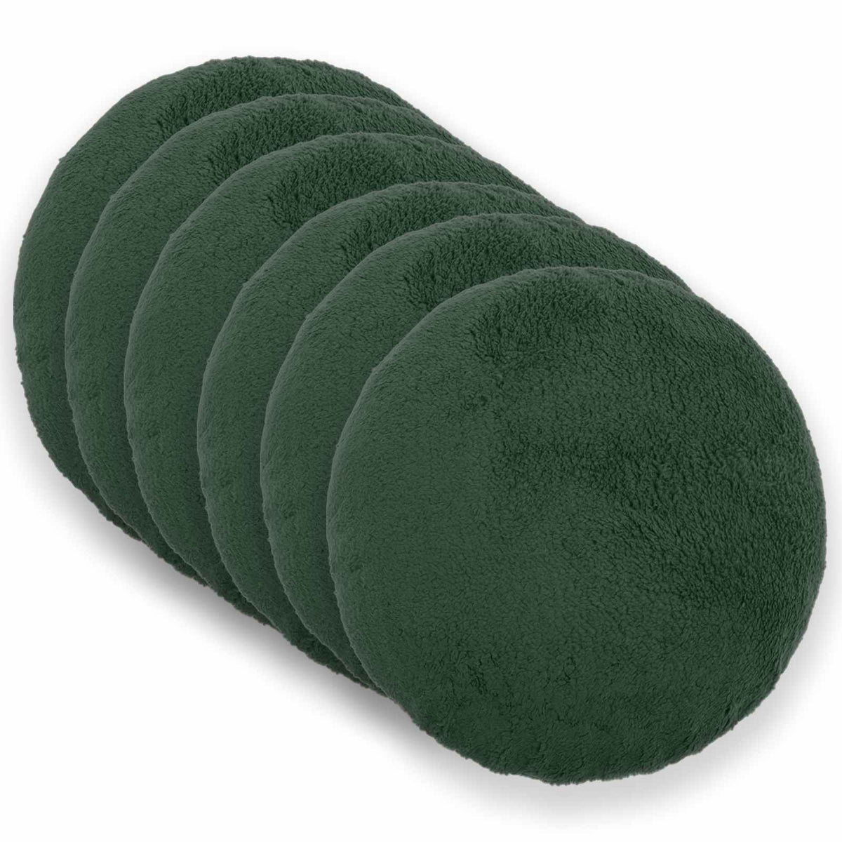 vidaXL Kussensloop 6 pcs HEERLEN Donkergroen Ø 40 cm Bouclé