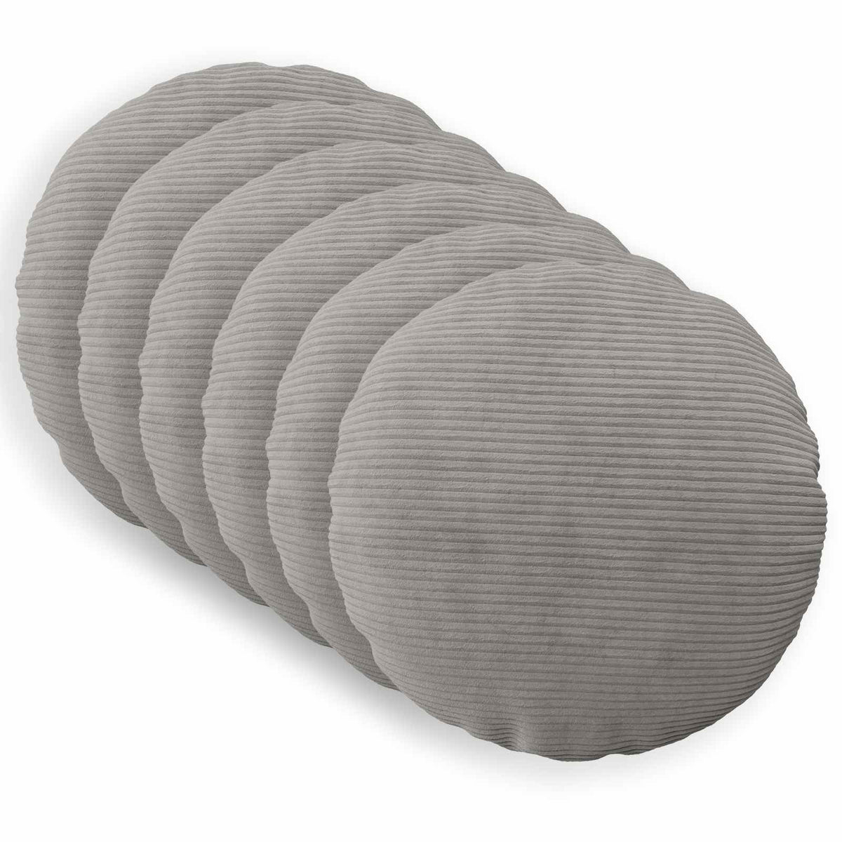 Kussensloop 6 pcs HEERLEN Lichtgrijs Ø 50 cm corduroy is nu te koop bij PeponiXL, paradijselijk wonen!