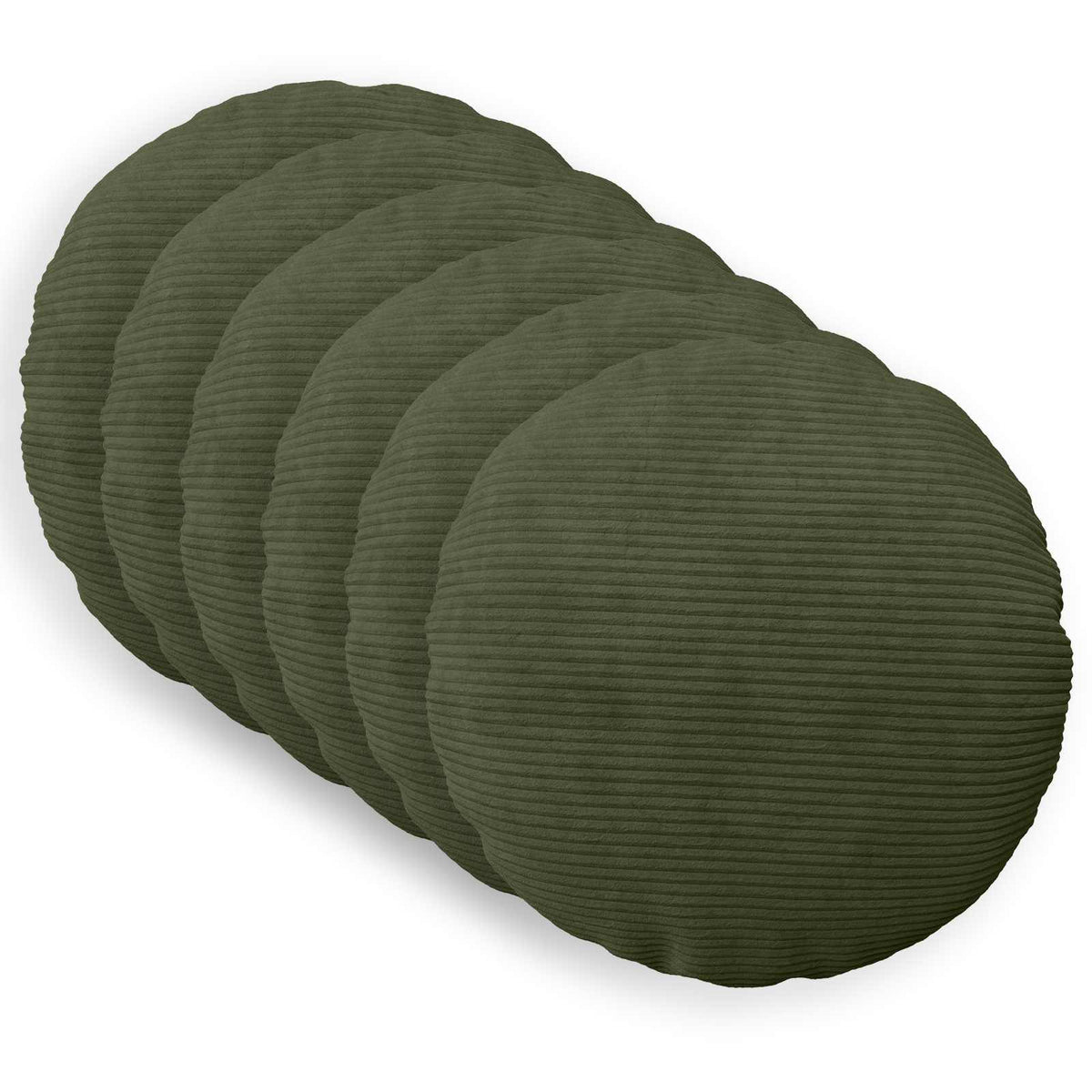 vidaXL Kussensloop 6 pcs HEERLEN Groen Ø 50 cm corduroy