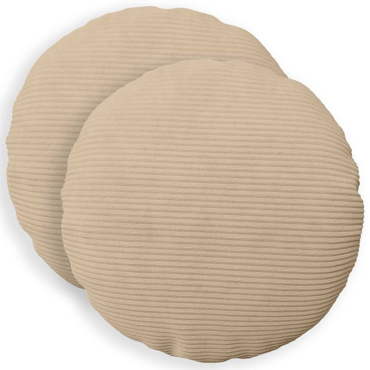 Kussensloop 2 pcs HEERLEN Taupe Ø 50 cm corduroy is nu te koop bij PeponiXL, paradijselijk wonen!