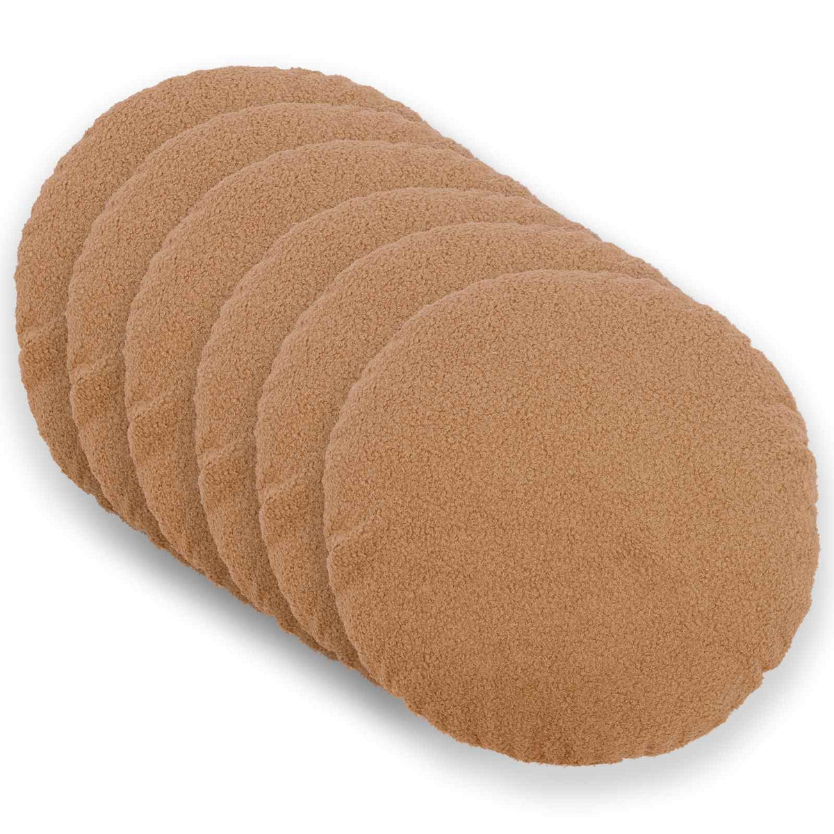 Kussensloop 6 pcs HEERLEN Beige Ø 60 cm Bouclé is nu te koop bij PeponiXL, paradijselijk wonen!