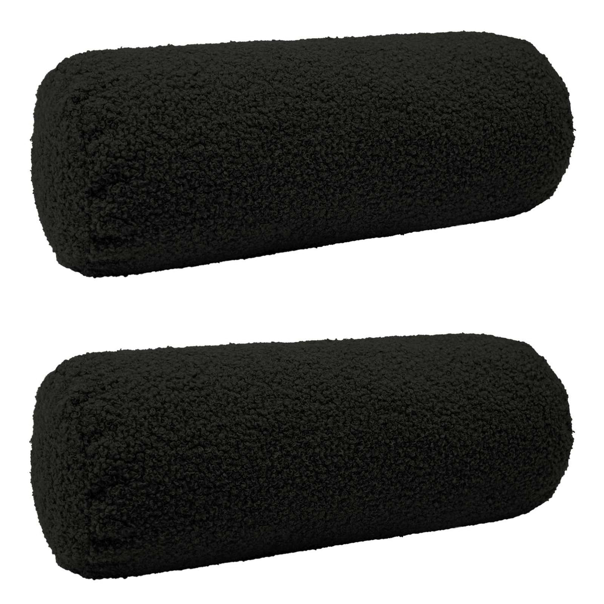 vidaXL Kussensloop 2 pcs HEERLEN Zwart Ø 15 x 40 cm Bouclé