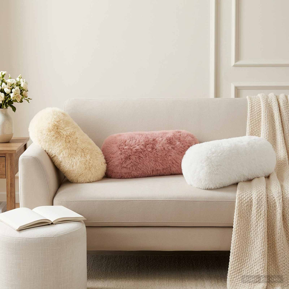 Kussen met kussen HEERLEN 2 st Wit PV Fleece is nu te koop bij PeponiXL, paradijselijk wonen!