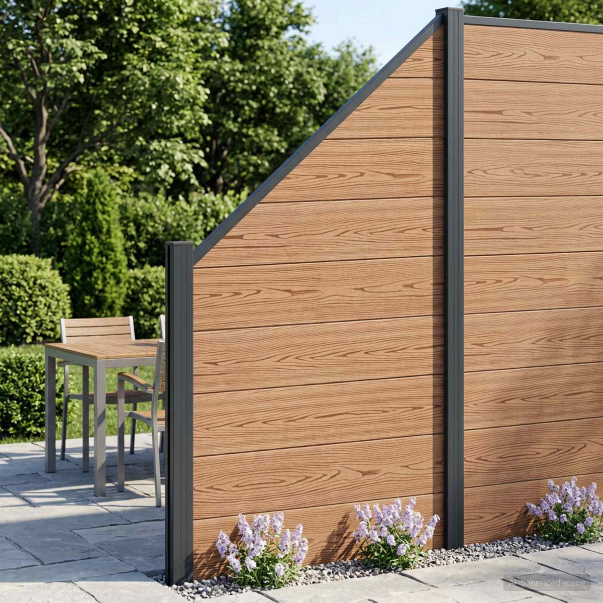 Hek set 6 st 965 x 186 cm WPC en Aluminium Bruin is nu te koop bij PeponiXL, paradijselijk wonen!