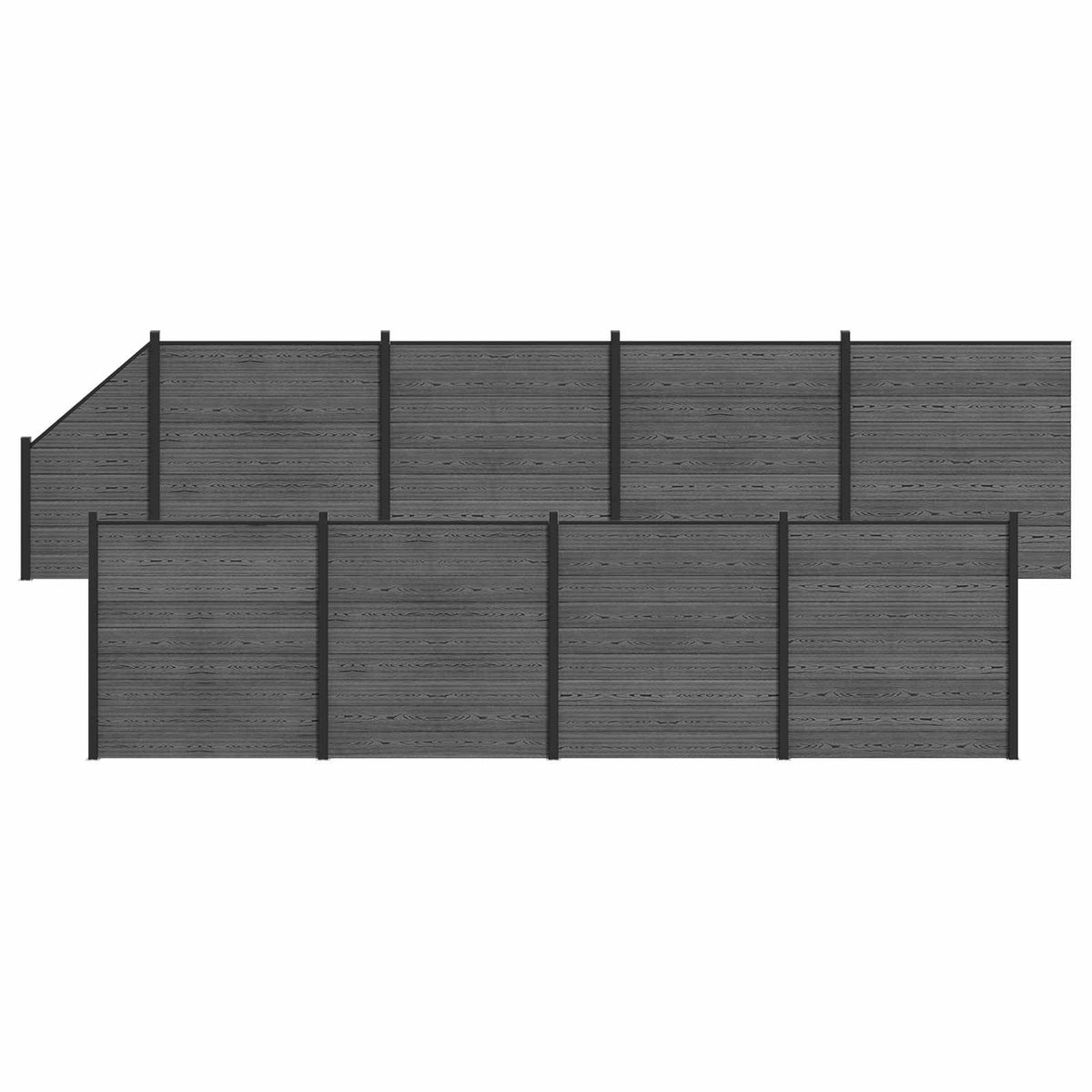 Hekpaneel 9 pcs WPC en Aluminium Grijs is nu te koop bij PeponiXL, paradijselijk wonen!