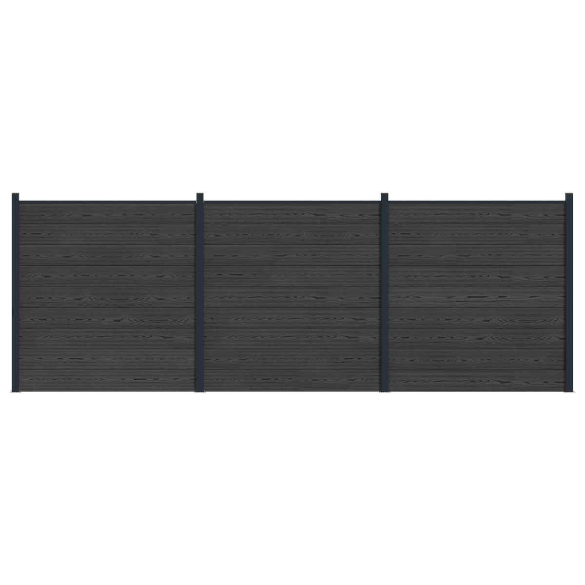 Hekpaneel 3 pcs WPC en Aluminium Zwart is nu te koop bij PeponiXL, paradijselijk wonen!