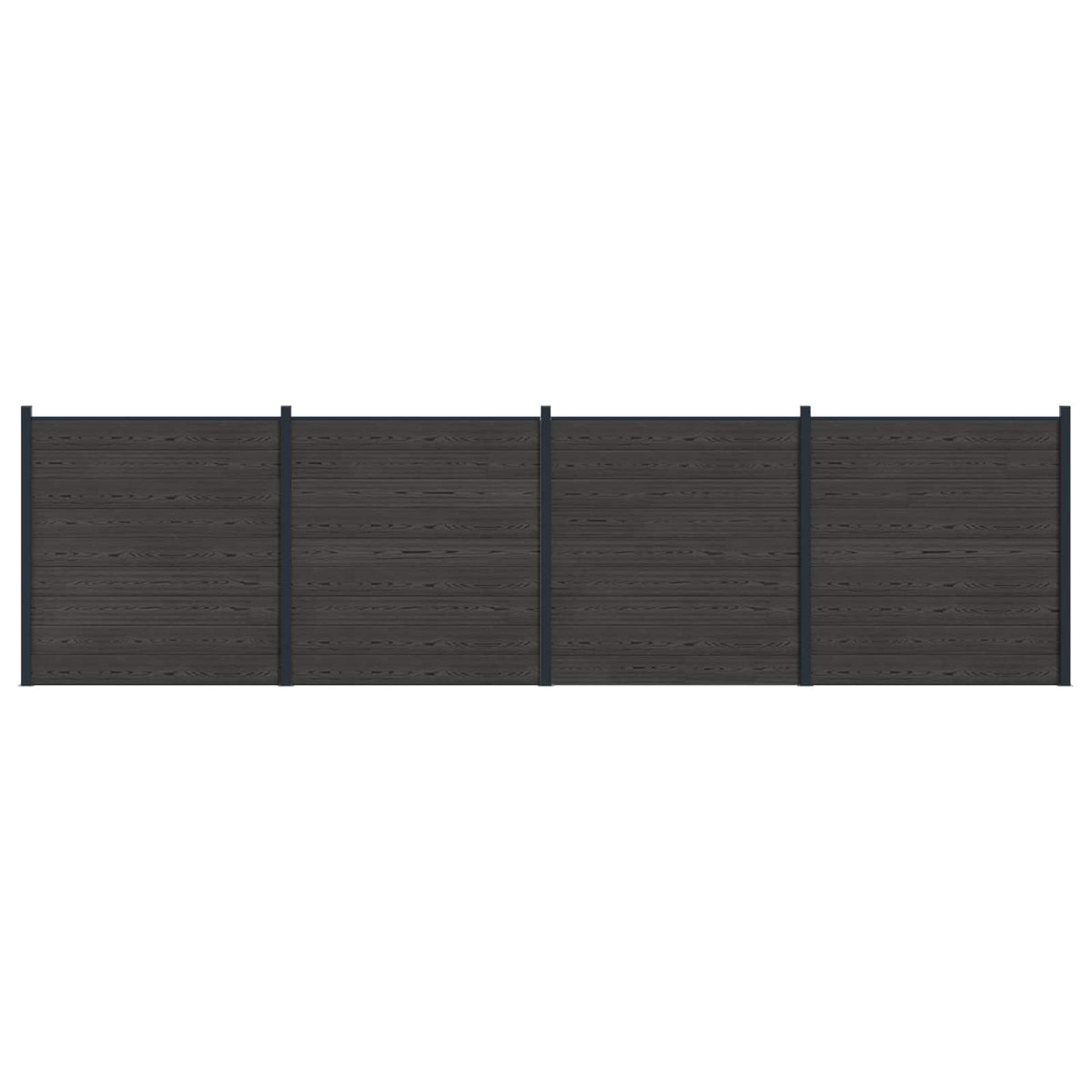 Hekpaneel 4 pcs WPC en Aluminium Zwart is nu te koop bij PeponiXL, paradijselijk wonen!