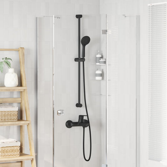 Douchesysteem set Zwart 101 cm Roestvrij staal is nu te koop bij PeponiXL, paradijselijk wonen!