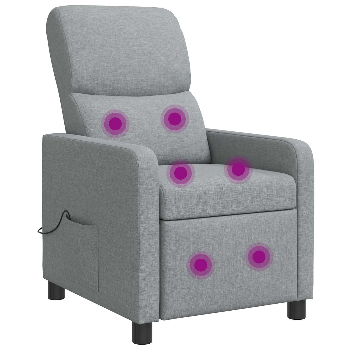 Massage Recliner Lichtgrijs Stof is nu te koop bij PeponiXL, paradijselijk wonen!