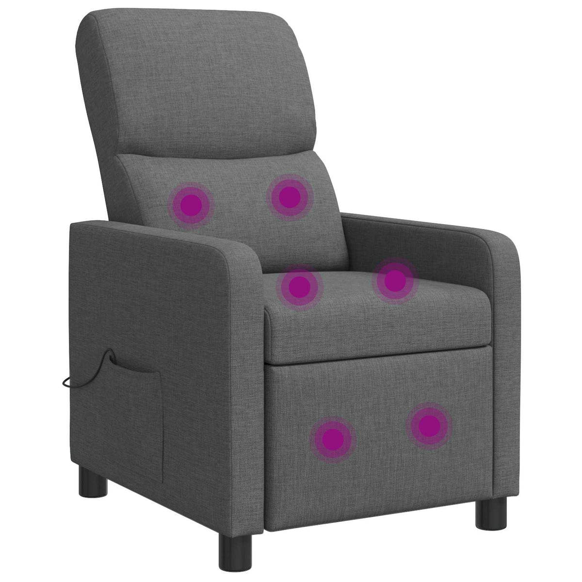 Massage Recliner Donkergrijs Stof is nu te koop bij PeponiXL, paradijselijk wonen!
