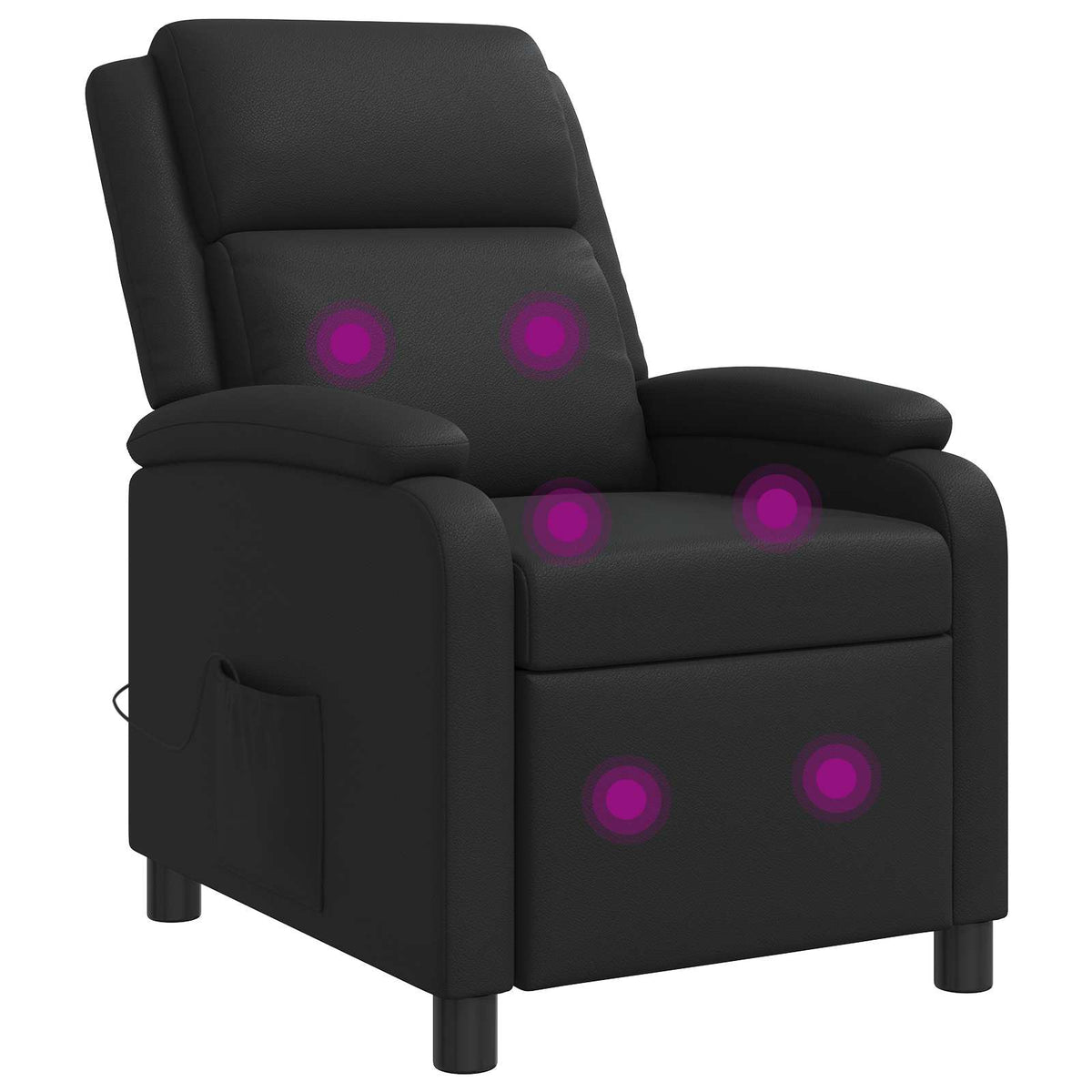 Massage Recliner Zwart Kunstleer is nu te koop bij PeponiXL, paradijselijk wonen!