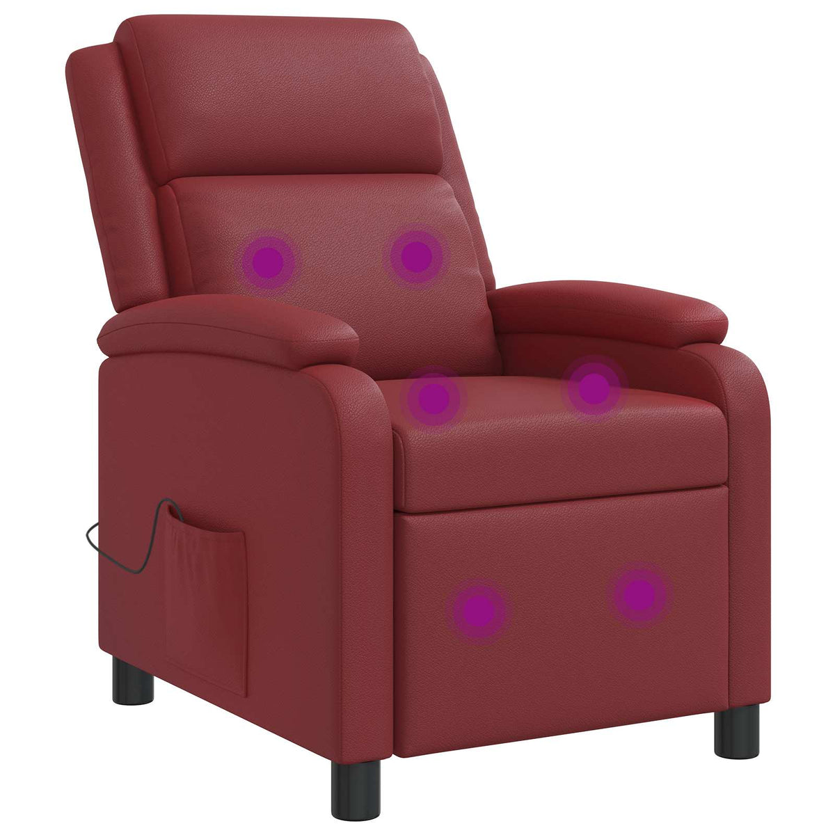 Massage Recliner Wijnrood Kunstleer is nu te koop bij PeponiXL, paradijselijk wonen!