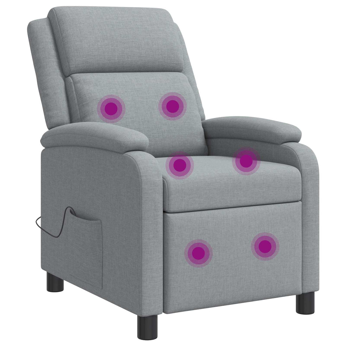 Massage Recliner Lichtgrijs Stof is nu te koop bij PeponiXL, paradijselijk wonen!