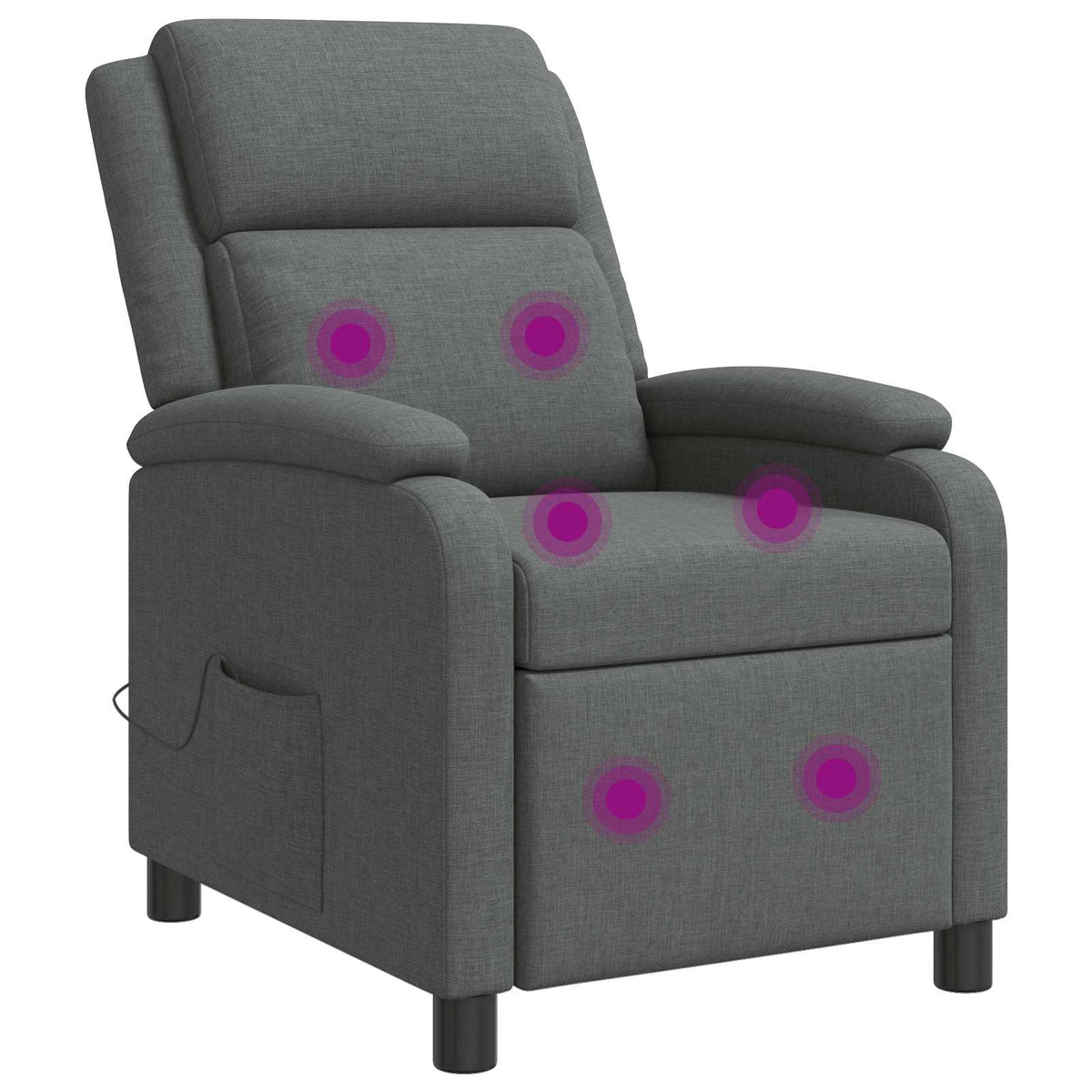 Massage Recliner Donkergrijs Stof is nu te koop bij PeponiXL, paradijselijk wonen!